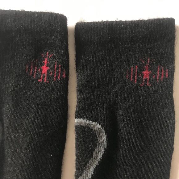 SmartWool Crew Socks Ski PHd Long Over Calf Unisex Black Gray Medium Merino Wool - Picture 2 of 9